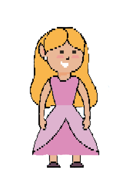 a drawing of a little girl dressed like a princess.